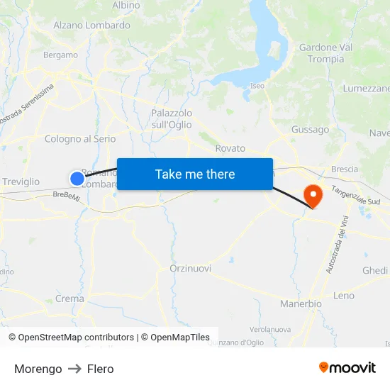 Morengo to Flero map
