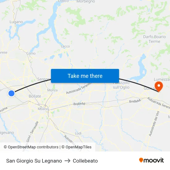 San Giorgio Su Legnano to Collebeato map