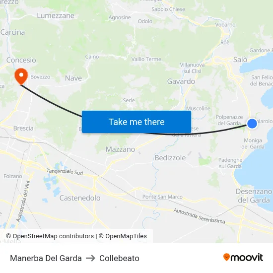 Manerba Del Garda to Collebeato map