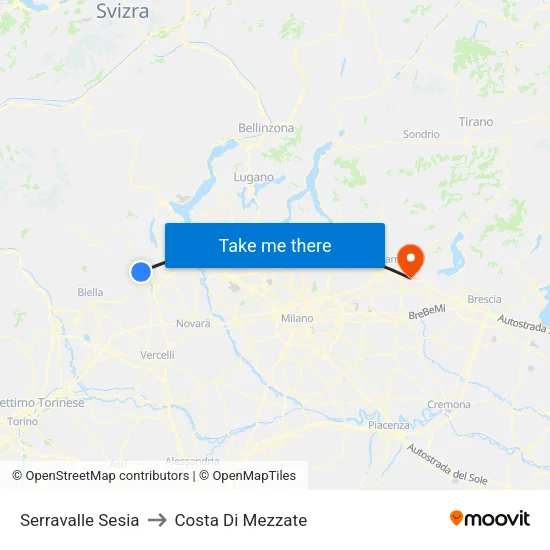 Serravalle Sesia to Costa di Mezzate map