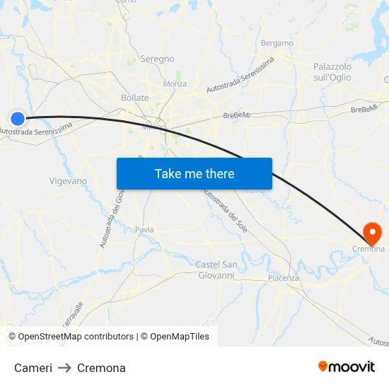 Cameri to Cremona map