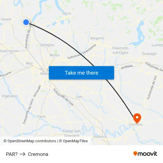 Parre to Cremona map