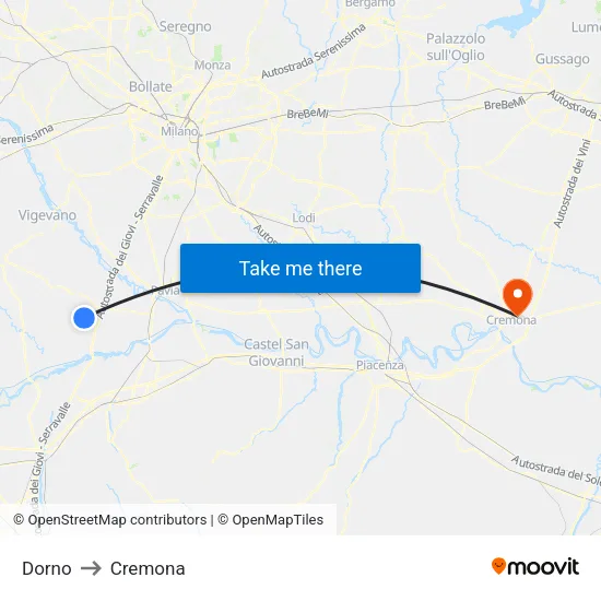 Dorno to Cremona map