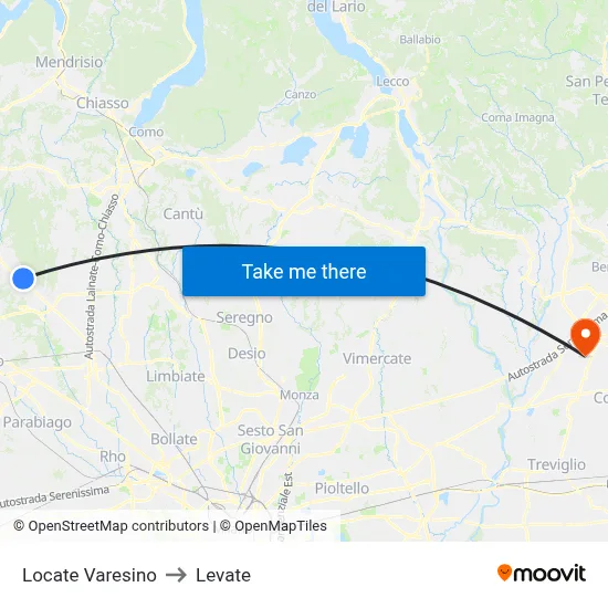 Locate Varesino to Levate map