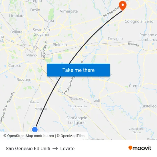 San Genesio Ed Uniti to Levate map