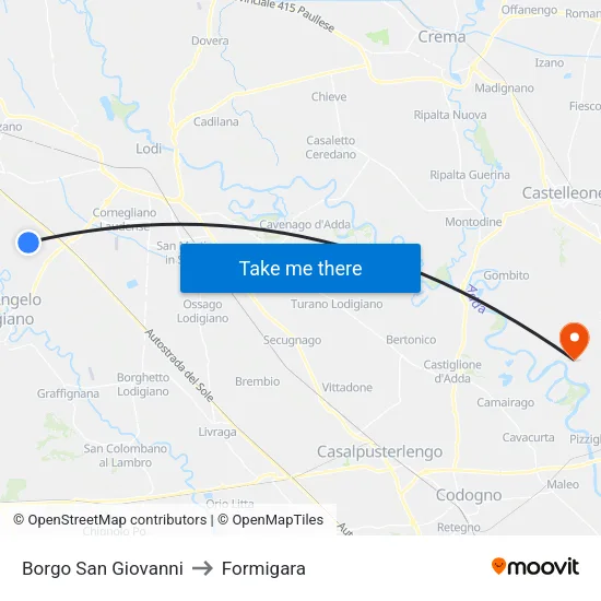San Giovanni Borough to Formigara map