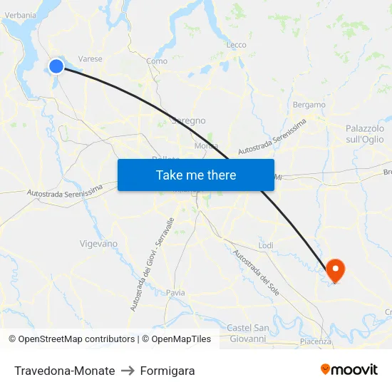 Travedona-Monate to Formigara map