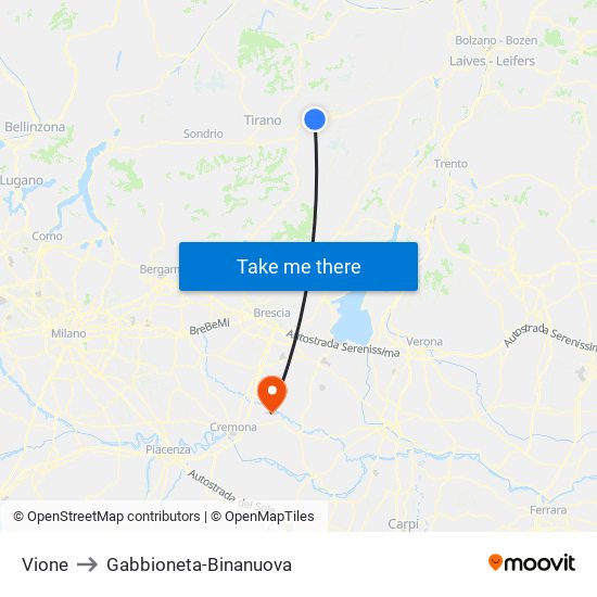 Vione to Gabbioneta-Binanuova map