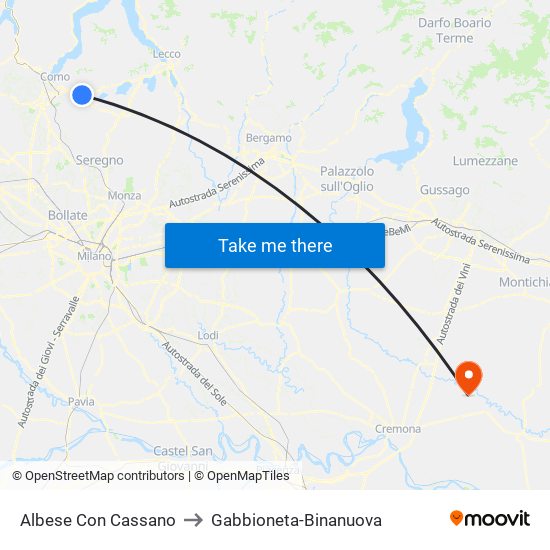 Albese Con Cassano to Gabbioneta-Binanuova map