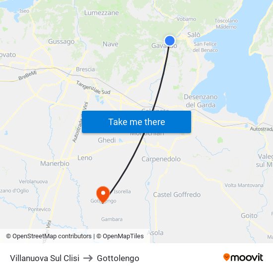 Villanuova Sul Clisi to Gottolengo map