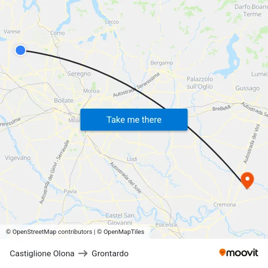 Castiglione Olona to Grontardo map