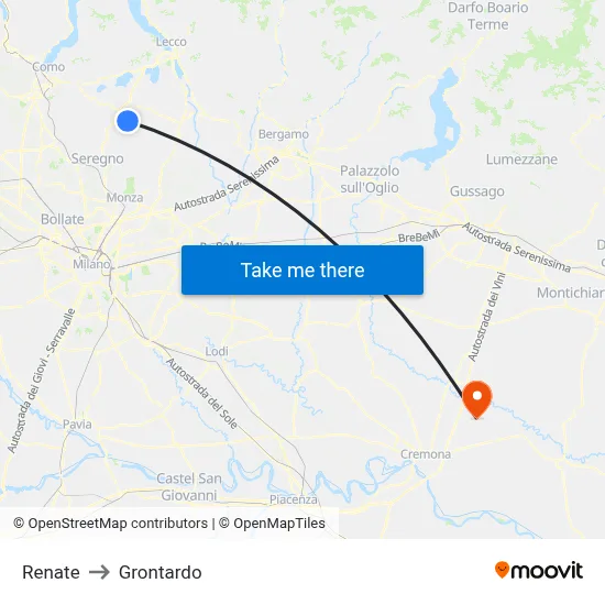 Renate to Grontardo map