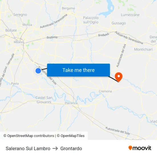 Salerano Sul Lambro to Grontardo map