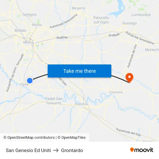 San Genesio Ed Uniti to Grontardo map