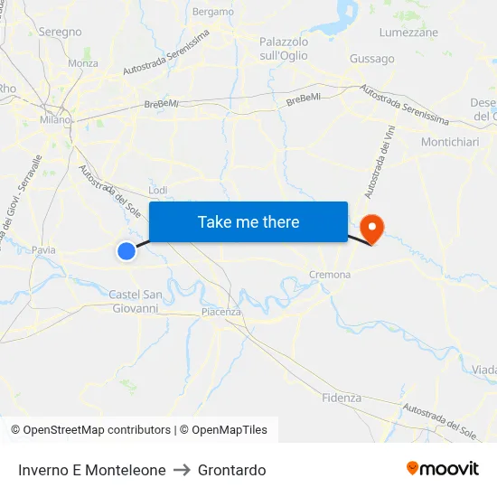 Inverno e Monteleone to Grontardo map