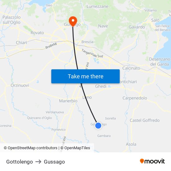 Gottolengo to Gussago map