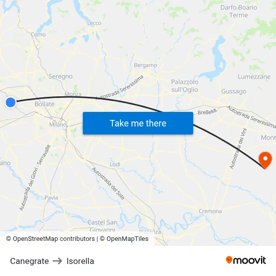 Canegrate to Isorella map