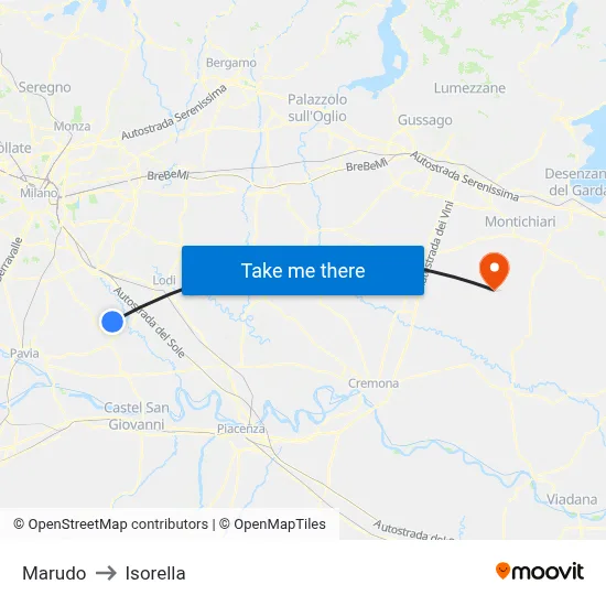 Marudo to Isorella map