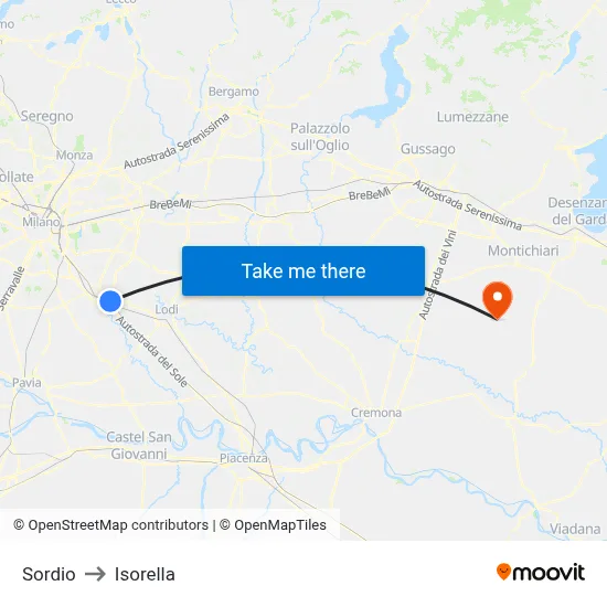 Sordio to Isorella map