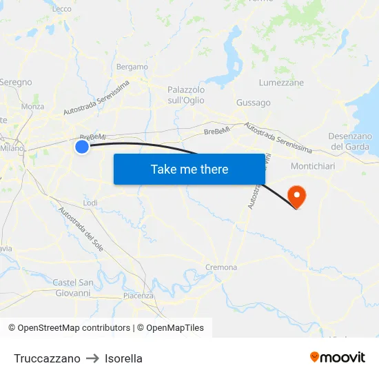 Truccazzano to Isorella map
