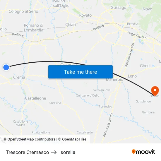 Trescore Cremasco to Isorella map