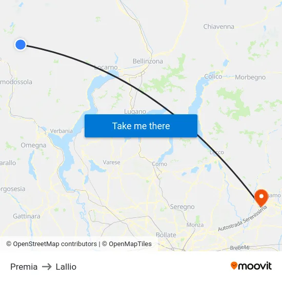 Premia to Lallio map