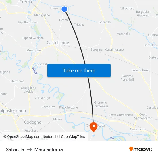 Salvirola to Maccastorna map