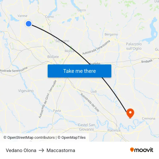 Vedano Olona to Maccastorna map