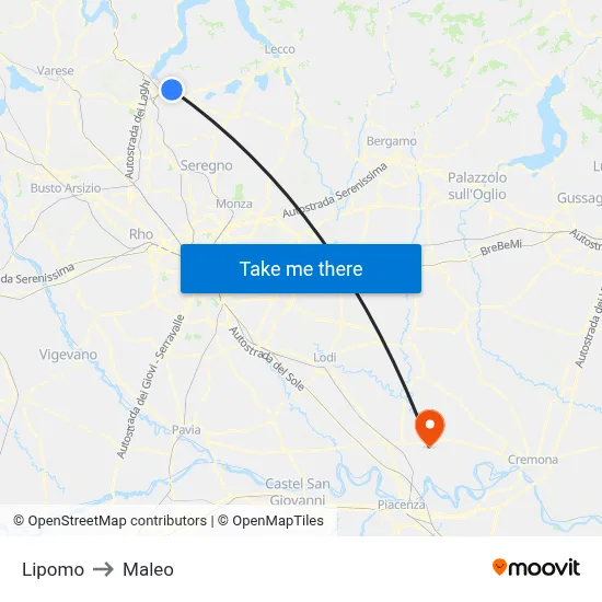 Lipomo to Maleo map