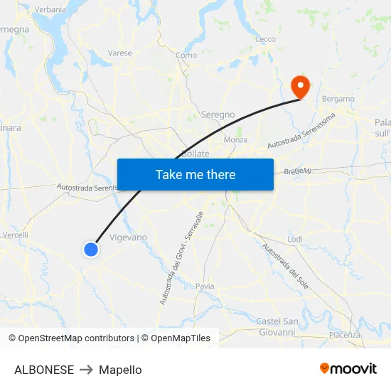 ALBONESE to Mapello map