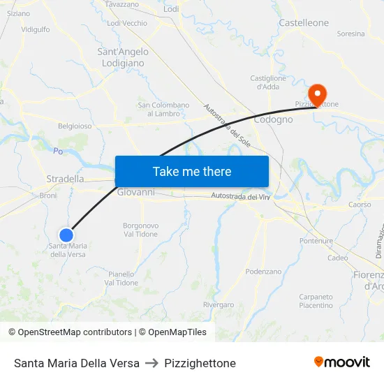 Santa Maria Della Versa to Pizzighettone map