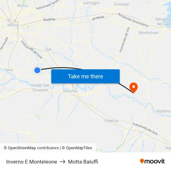 Inverno e Monteleone to Motta Baluffi map