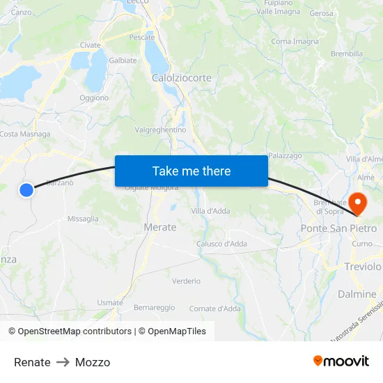 Renate to Mozzo map