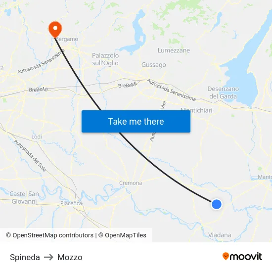 Spineda to Mozzo map