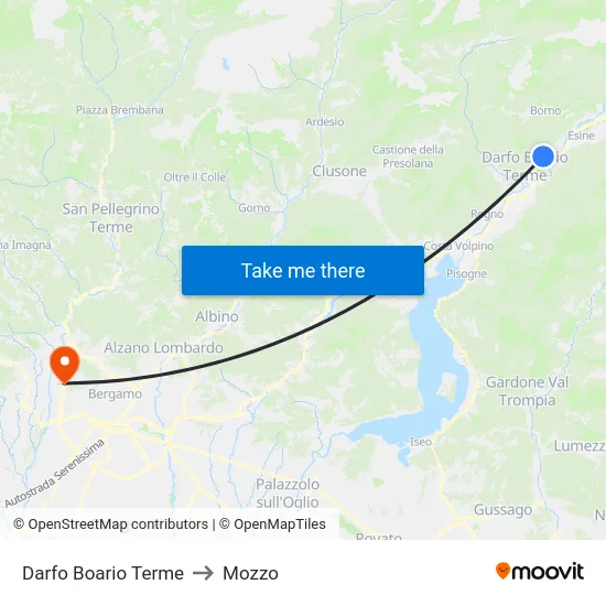 Darfo Boario Terme to Mozzo map