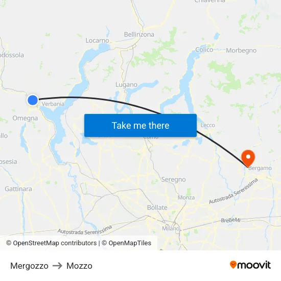 Mergozzo to Mozzo map