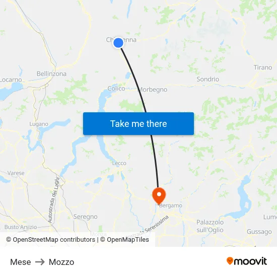 Mese to Mozzo map