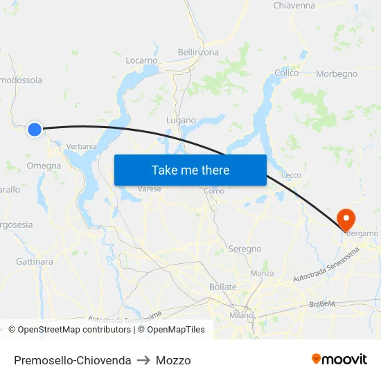 Premosello-Chiovenda to Mozzo map