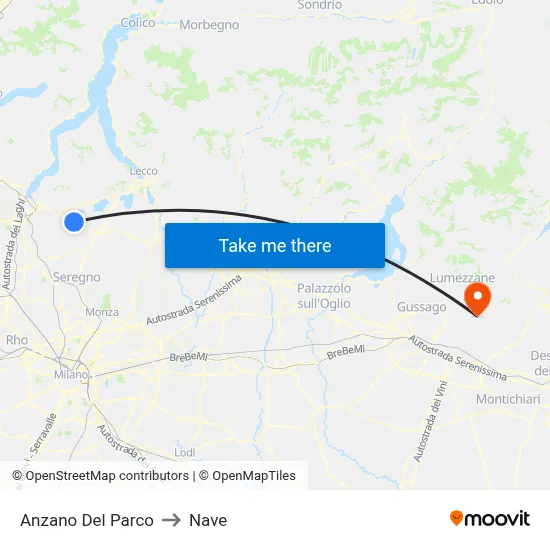 Anzano Del Parco to Ship map