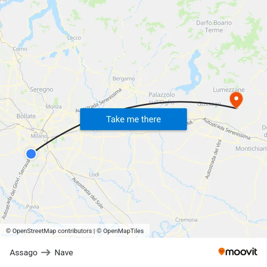 Assago to Ship map