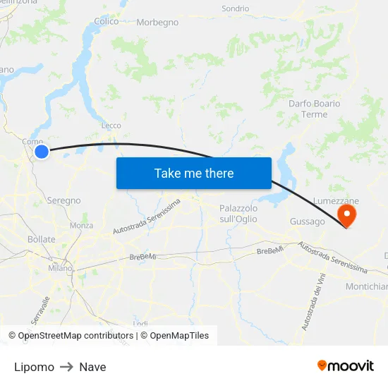 Lipomo to Ship map
