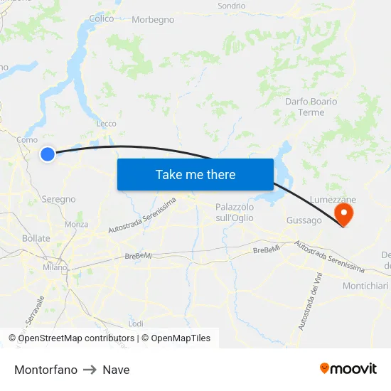 Montorfano to Ship map