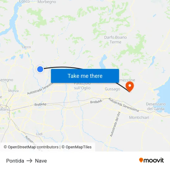 Pontida to Nave map