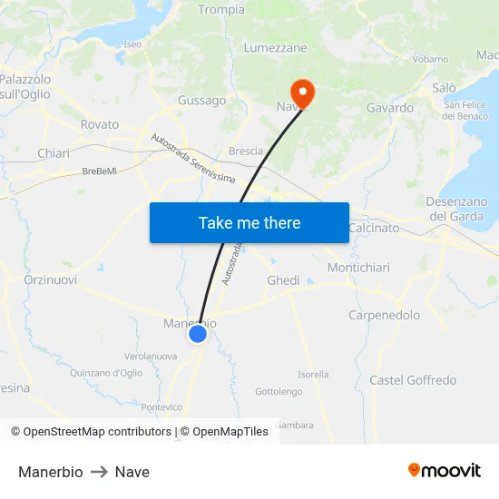Manerbio to Ship map