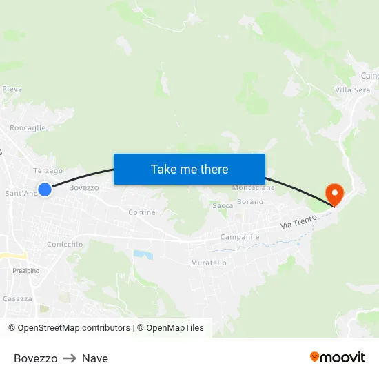 Bovezzo to Nave map
