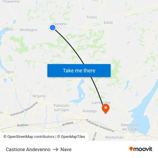 Castione Andevenno to Ship map
