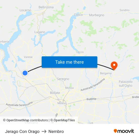 Jerago con Orago to Nembro map