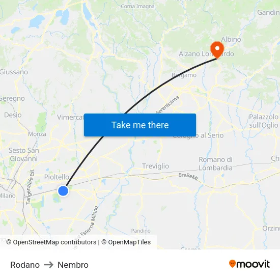Rodano to Nembro map