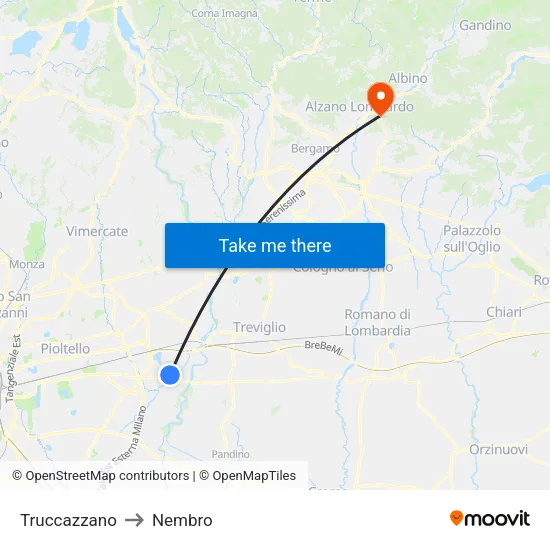 Truccazzano to Nembro map