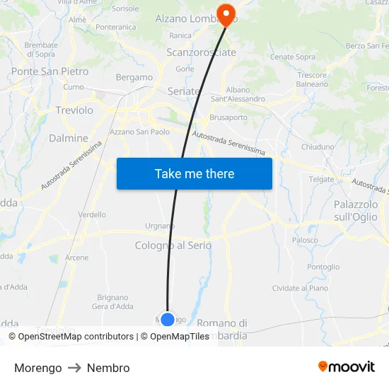Morengo to Nembro map